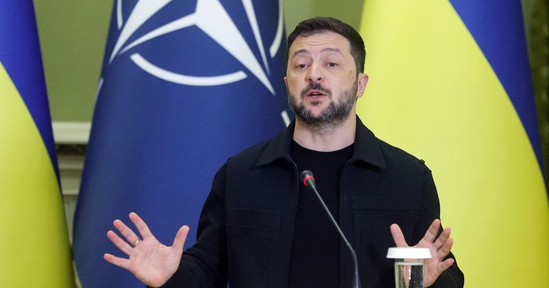 Wołodymyr Zełenski podczas przemówienia